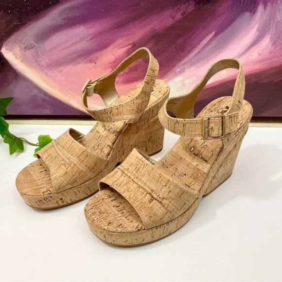 KORKS by Kork Ease Bardot Platform Sandal in Natural Cork Size 9 - Picture 8 of 14